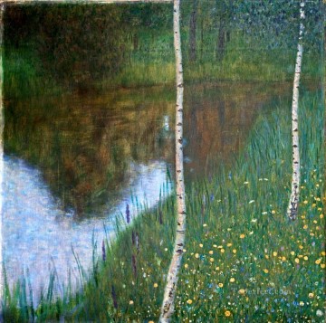  abedules Obras - Junto al lago con abedules Gustav Klimt